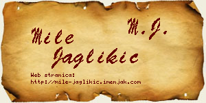 Mile Jaglikić vizit kartica